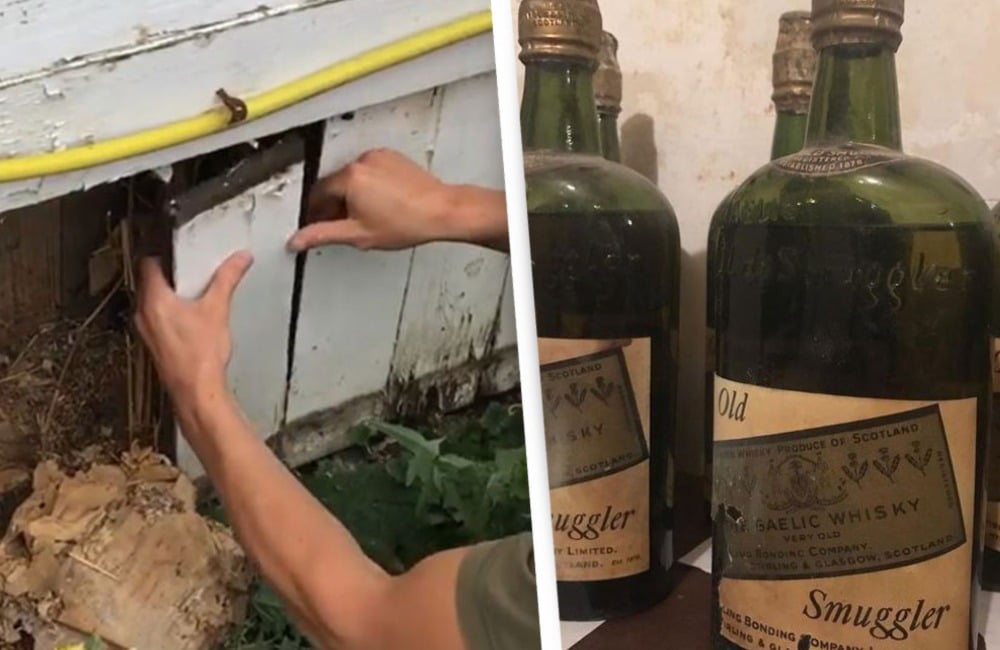 Couple Finds 66 Bottles of Prohibition-era Whisky Hidden in Walls